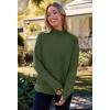 MEROKEETY Women’s Turtleneck Long Sleeve Sweater 2025 Fall Cozy Knit Loose Casual Trendy Pullover Tops Winter Clothes(Armygreen)