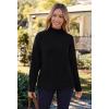 MEROKEETY Women’s Turtleneck Long Sleeve Sweater 2025 Fall Cozy Knit Loose Casual Trendy Pullover Tops Winter Clothes(Black)