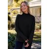 MEROKEETY Women’s Turtleneck Long Sleeve Sweater 2025 Fall Cozy Knit Loose Casual Trendy Pullover Tops Winter Clothes(Black)