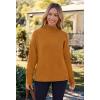 MEROKEETY Women’s Turtleneck Long Sleeve Sweater 2025 Fall Cozy Knit Loose Casual Trendy Pullover Tops Winter Clothes(Brown)