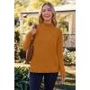 MEROKEETY Women’s Turtleneck Long Sleeve Sweater 2025 Fall Cozy Knit Loose Casual Trendy Pullover Tops Winter Clothes(Brown)