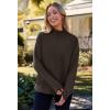 MEROKEETY Women’s Turtleneck Long Sleeve Sweater 2025 Fall Cozy Knit Loose Casual Trendy Pullover Tops Winter Clothes(Coffee)