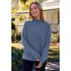 MEROKEETY Women’s Turtleneck Long Sleeve Sweater 2025 Fall Cozy Knit Loose Casual Trendy Pullover Tops Winter Clothes(Dustyblue)
