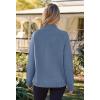 MEROKEETY Women’s Turtleneck Long Sleeve Sweater 2025 Fall Cozy Knit Loose Casual Trendy Pullover Tops Winter Clothes(Dustyblue)