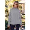 MEROKEETY Women’s Turtleneck Long Sleeve Sweater 2025 Fall Cozy Knit Loose Casual Trendy Pullover Tops Winter Clothes(Grey)