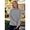 MEROKEETY Women’s Turtleneck Long Sleeve Sweater 2025 Fall Cozy Knit Loose Casual Trendy Pullover Tops Winter Clothes(Grey)