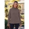 MEROKEETY Women’s Turtleneck Long Sleeve Sweater 2025 Fall Cozy Knit Loose Casual Trendy Pullover Tops Winter Clothes(Lightbrown)