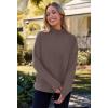 MEROKEETY Women’s Turtleneck Long Sleeve Sweater 2025 Fall Cozy Knit Loose Casual Trendy Pullover Tops Winter Clothes(Lightbrown)