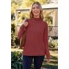 MEROKEETY Women’s Turtleneck Long Sleeve Sweater 2025 Fall Cozy Knit Loose Casual Trendy Pullover Tops Winter Clothes(Mauve)