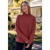 MEROKEETY Women’s Turtleneck Long Sleeve Sweater 2025 Fall Cozy Knit Loose Casual Trendy Pullover Tops Winter Clothes(Mauve)