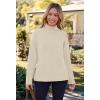 MEROKEETY Women’s Turtleneck Long Sleeve Sweater 2025 Fall Cozy Knit Loose Casual Trendy Pullover Tops Winter Clothes(Oatmeal)