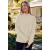 MEROKEETY Women’s Turtleneck Long Sleeve Sweater 2025 Fall Cozy Knit Loose Casual Trendy Pullover Tops Winter Clothes(Oatmeal)