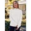 MEROKEETY Women’s Turtleneck Long Sleeve Sweater 2025 Fall Cozy Knit Loose Casual Trendy Pullover Tops Winter Clothes(Offwhite)