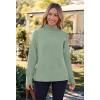 MEROKEETY Women’s Turtleneck Long Sleeve Sweater 2025 Fall Cozy Knit Loose Casual Trendy Pullover Tops Winter Clothes(Peagreen)