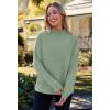 MEROKEETY Women’s Turtleneck Long Sleeve Sweater 2025 Fall Cozy Knit Loose Casual Trendy Pullover Tops Winter Clothes(Peagreen)