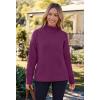 MEROKEETY Women’s Turtleneck Long Sleeve Sweater 2025 Fall Cozy Knit Loose Casual Trendy Pullover Tops Winter Clothes(Plum)