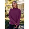 MEROKEETY Women’s Turtleneck Long Sleeve Sweater 2025 Fall Cozy Knit Loose Casual Trendy Pullover Tops Winter Clothes(Plum)