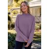 MEROKEETY Women’s Turtleneck Long Sleeve Sweater 2025 Fall Cozy Knit Loose Casual Trendy Pullover Tops Winter Clothes(Purple)