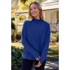 MEROKEETY Women’s Turtleneck Long Sleeve Sweater 2025 Fall Cozy Knit Loose Casual Trendy Pullover Tops Winter Clothes(Royalblue)