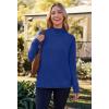 MEROKEETY Women’s Turtleneck Long Sleeve Sweater 2025 Fall Cozy Knit Loose Casual Trendy Pullover Tops Winter Clothes(Royalblue)