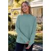 MEROKEETY Women’s Turtleneck Long Sleeve Sweater 2025 Fall Cozy Knit Loose Casual Trendy Pullover Tops Winter Clothes(Sage)