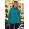 MEROKEETY Women’s Turtleneck Long Sleeve Sweater 2025 Fall Cozy Knit Loose Casual Trendy Pullover Tops Winter Clothes(Teal)