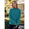 MEROKEETY Women’s Turtleneck Long Sleeve Sweater 2025 Fall Cozy Knit Loose Casual Trendy Pullover Tops Winter Clothes(Teal)