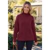 MEROKEETY Women’s Turtleneck Long Sleeve Sweater 2025 Fall Cozy Knit Loose Casual Trendy Pullover Tops Winter Clothes(Wine)