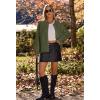 MEROKEETY Women’s Winter Fall Long Sleeve Cardigan Sweater 2026 Crew Neck Button Open Front Chunky Knit Outfits(Army Green)