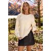 MEROKEETY Women’s Winter Fall Long Sleeve Cardigan Sweater 2026 Crew Neck Button Open Front Chunky Knit Outfits(Beige)