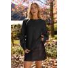 MEROKEETY Women’s Winter Fall Long Sleeve Cardigan Sweater 2026 Crew Neck Button Open Front Chunky Knit Outfits(Black)