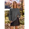 MEROKEETY Women’s Winter Fall Long Sleeve Cardigan Sweater 2026 Crew Neck Button Open Front Chunky Knit Outfits(Dark Grey)