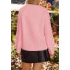 MEROKEETY Women’s Winter Fall Long Sleeve Cardigan Sweater 2026 Crew Neck Button Open Front Chunky Knit Outfits(Light Pink)
