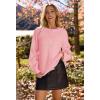 MEROKEETY Women’s Winter Fall Long Sleeve Cardigan Sweater 2026 Crew Neck Button Open Front Chunky Knit Outfits(Light Pink)