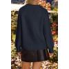 MEROKEETY Women’s Winter Fall Long Sleeve Cardigan Sweater 2026 Crew Neck Button Open Front Chunky Knit Outfits(Navy)