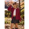 MEROKEETY Women’s Winter Fall Long Sleeve Cardigan Sweater 2026 Crew Neck Button Open Front Chunky Knit Outfits(Red)