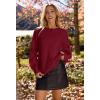 MEROKEETY Women’s Winter Fall Long Sleeve Cardigan Sweater 2026 Crew Neck Button Open Front Chunky Knit Outfits(Red)