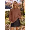 MEROKEETY Women’s Winter Fall Long Sleeve Cardigan Sweater 2026 Crew Neck Button Open Front Chunky Knit Outfits(Rust)