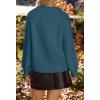 MEROKEETY Women’s Winter Fall Long Sleeve Cardigan Sweater 2026 Crew Neck Button Open Front Chunky Knit Outfits(Teal)