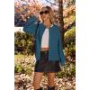 MEROKEETY Women’s Winter Fall Long Sleeve Cardigan Sweater 2026 Crew Neck Button Open Front Chunky Knit Outfits(Teal)