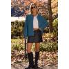 MEROKEETY Women’s Winter Fall Long Sleeve Cardigan Sweater 2026 Crew Neck Button Open Front Chunky Knit Outfits(Teal)