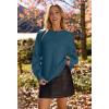 MEROKEETY Women’s Winter Fall Long Sleeve Cardigan Sweater 2026 Crew Neck Button Open Front Chunky Knit Outfits(Teal)
