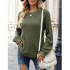 MEROKEETY Women’s Winter Fall Long Sleeve Tunic Sweaters 2026 Casual Trendy Crew Neck Waffle Knit Pullover Tops Jumper(Army Green)