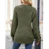 MEROKEETY Women’s Winter Fall Long Sleeve Tunic Sweaters 2026 Casual Trendy Crew Neck Waffle Knit Pullover Tops Jumper(Army Green)