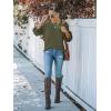 MEROKEETY Women’s Winter Fall Long Sleeve Tunic Sweaters 2026 Casual Trendy Crew Neck Waffle Knit Pullover Tops Jumper(Army Green)