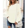 MEROKEETY Women’s Winter Fall Long Sleeve Tunic Sweaters 2026 Casual Trendy Crew Neck Waffle Knit Pullover Tops Jumper(Beige)