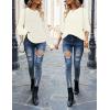 MEROKEETY Women’s Winter Fall Long Sleeve Tunic Sweaters 2026 Casual Trendy Crew Neck Waffle Knit Pullover Tops Jumper(Beige)