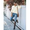MEROKEETY Women’s Winter Fall Long Sleeve Tunic Sweaters 2026 Casual Trendy Crew Neck Waffle Knit Pullover Tops Jumper(Beige)