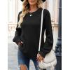 MEROKEETY Women’s Winter Fall Long Sleeve Tunic Sweaters 2026 Casual Trendy Crew Neck Waffle Knit Pullover Tops Jumper(Black)
