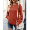 MEROKEETY Women’s Winter Fall Long Sleeve Tunic Sweaters 2026 Casual Trendy Crew Neck Waffle Knit Pullover Tops Jumper(Brick Red)